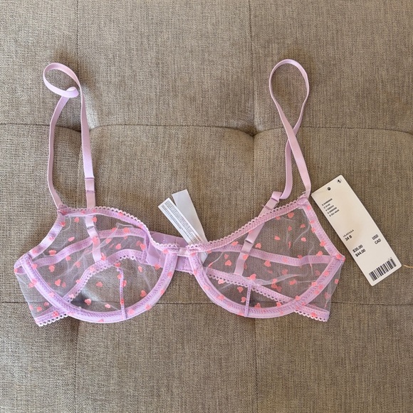 Urban Outfitters Other - Sheer Pink heart Underwire Bra